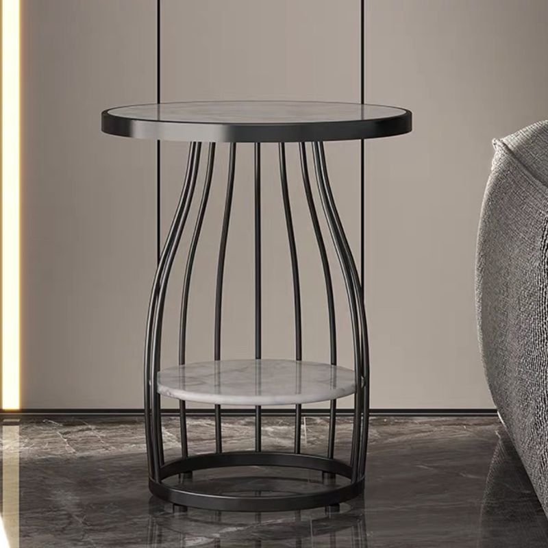 Modern Style Black/gold Metal Base Marble & SLATE Top Round Side Table Clearhalo 'Coffee & Accent Tables' 'End & Side Tables' 'end_side_tables' 'furn' 'furn_end_side_tables' 'Furniture' 'Living Room Furniture' 1200x1200_085e9fcc-e517-47e2-9dc8-f960bbd936e1