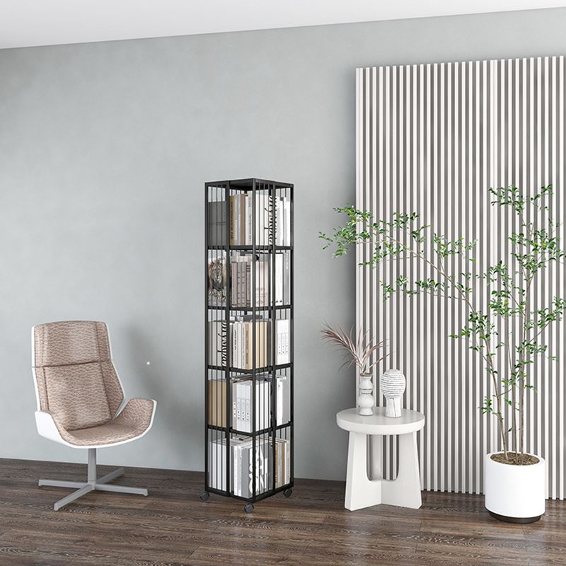 Standard Metal Bookcase Industrial Open Back Bookshelf with Shelves