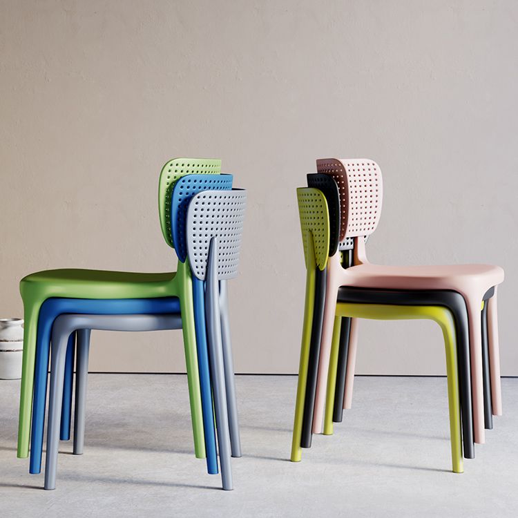 Modern Indoor-Outdoor Plastic Side Chair Armless Open Back Dining Chair Clearhalo ' kitchen&dining_furn' 'Dining Chairs' 'Dining Tables & Seating' 'dining_chair' 'furn' 'furn_dining_chair' 'Furniture' 'furniture_dining_chair' 'Kitchen & Dining Furniture' 'kitchen' 1200x1200_086385f1-fac9-4be2-a4e6-df23e23ca183