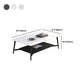 Modern Coffee Table with Storage Shelf and Black Metal Cross Base Clearhalo 'Coffee & Accent Tables' 'Coffee Tables' 'coffee_tables' 'furn' 'furn_coffee_tables' 'Furniture' 'Living Room Furniture' 1200x1200_0863cd4f-5de2-4708-90ba-dbddc5f6f199