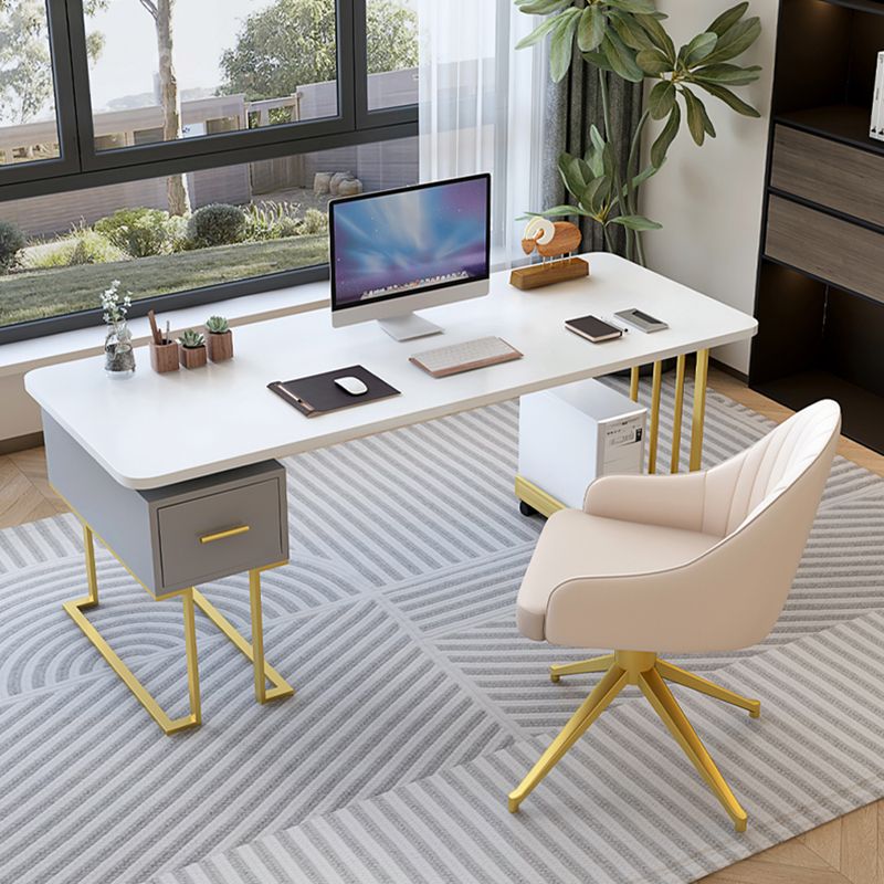 Modern Stone Office Desk Rectangular Shape Task Desk con 1-Drawers para Office