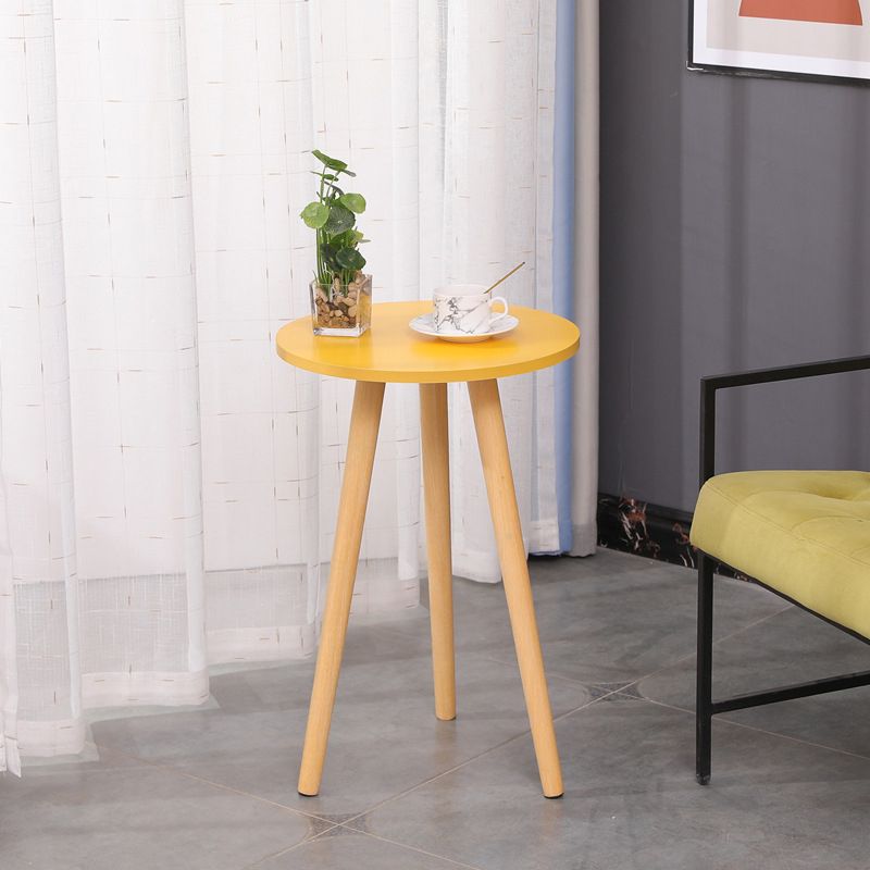 3 Legs End Table Natural/ White/ Yellow Round Wood Side End Table Clearhalo 'Coffee & Accent Tables' 'End & Side Tables' 'end_side_table' 'end_side_tables' 'furn' 'furn_end_side_tables' 'Furniture' 'furniture_end_side_table' 'Living Room Furniture' 1200x1200_0864c612-75c2-499e-9333-26e4cb45829a