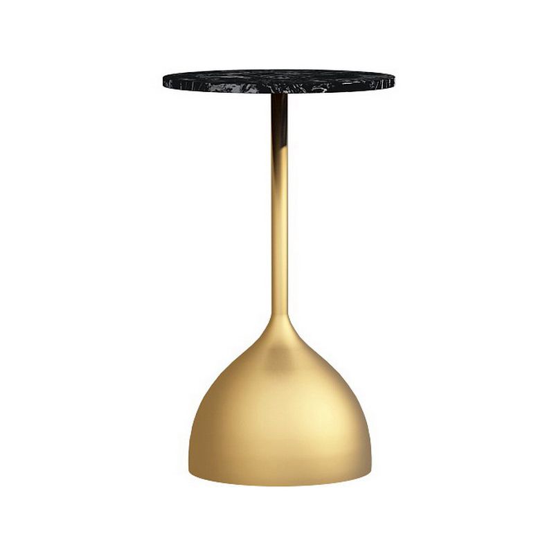 Modernistic Pedestal End Table Round End Table with Slate Top