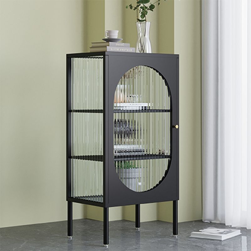 Contemporary Metal Curio Cabinet Glass Doors Hutch Buffet with Door Clearhalo 'Display & China Cabinets' 'display_china_cabinets' 'furn' 'furn_display_china_cabinets' 'Furniture' 'Kitchen & Dining Furniture' 1200x1200_0866cb74-b670-49dd-bf5b-c964ac87fe58