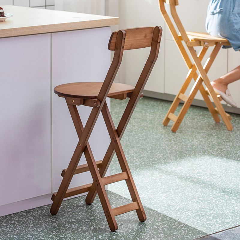 Indoor Minimalism Wood Backrest Barstools Folding Counter Stools, 1 Piece Clearhalo 'Bar Furniture' 'Bar Stools' 'bar_stools' 'furn' 'furn_bar_stools' 'furniture_bar_stools' 'Kitchen & Dining Furniture' 'kitchen&dining_furn' 'kitchen' 'kitchen_furn' Furniture' 1200x1200_0867fe77-1e34-4e41-a153-ca2c9fdbab73