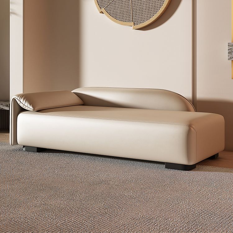 Scandinavian Upholstered Solid Color Genuine Leather One Armed Chaise Clearhalo 'Chairs & Seating' 'Chaise Lounge' 'chaise_lounge' 'furn' 'furn_chaise_lounge' 'Furniture' 'Living Room Furniture' 1200x1200_08684735-cada-46c7-b91b-2ace54b21d68