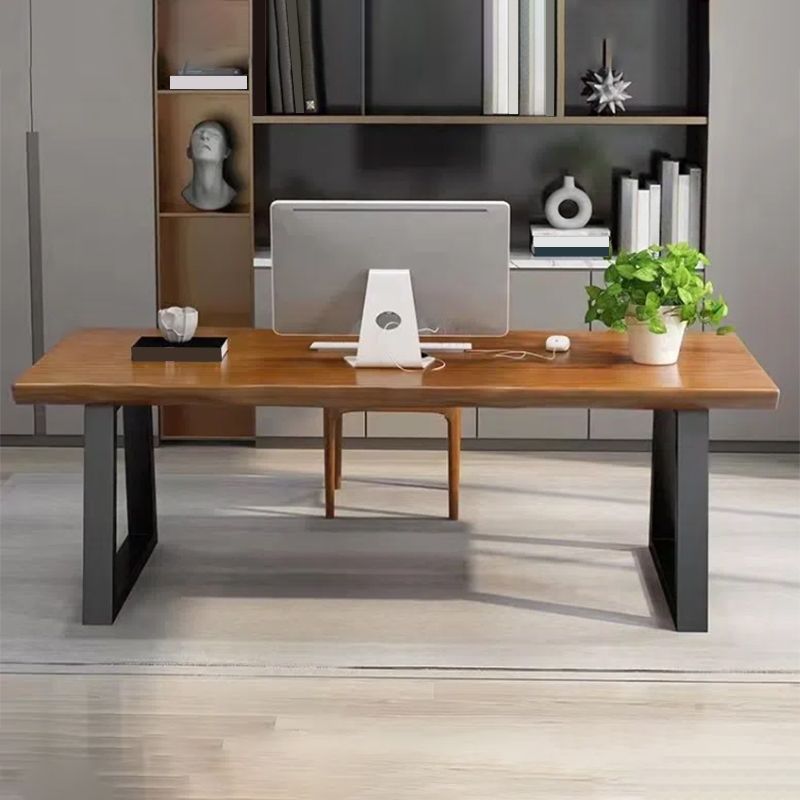 Industrial Writing Desk Solid Wood Sled Base Office Desk , 29.53-inch Tall Clearhalo 'furn' 'furn_office_desk' 'Furniture' 'Office Desks' 'Office Furniture' 'office_desk' 1200x1200_086b824c-4f60-4a7c-a1e1-42b60bdcd6f5