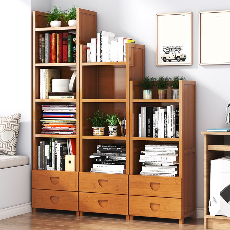 Closed Back Bamboo Bookshelf Contemporary Vertical Bookcase for Home Clearhalo 'Bookcases' 'furn' 'furn_bookcases' 'Furniture' 'Office Furniture' 1200x1200_086c6500-7771-408d-aa53-bf5c3e2000e3