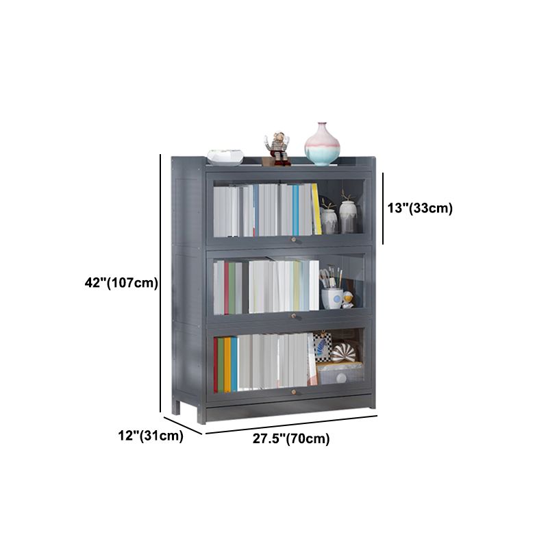 Modern Wooden Bookcase Rectangular 12.2"W Bookshelf in Dark Taupe