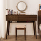 Wood and Glass Makeup Vanity Set With Mirror Standing Vanity Table Clearhalo 'Bedroom Furniture' 'furn' 'furn_makeup_vanities' 'Furniture' 'Makeup Vanities' 'makeup_vanities' 1200x1200_086f54dd-6d13-41fa-9807-265df705f424
