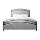 Modern Rectangular Bed Upholstered Headboard Bed with Metal Legs