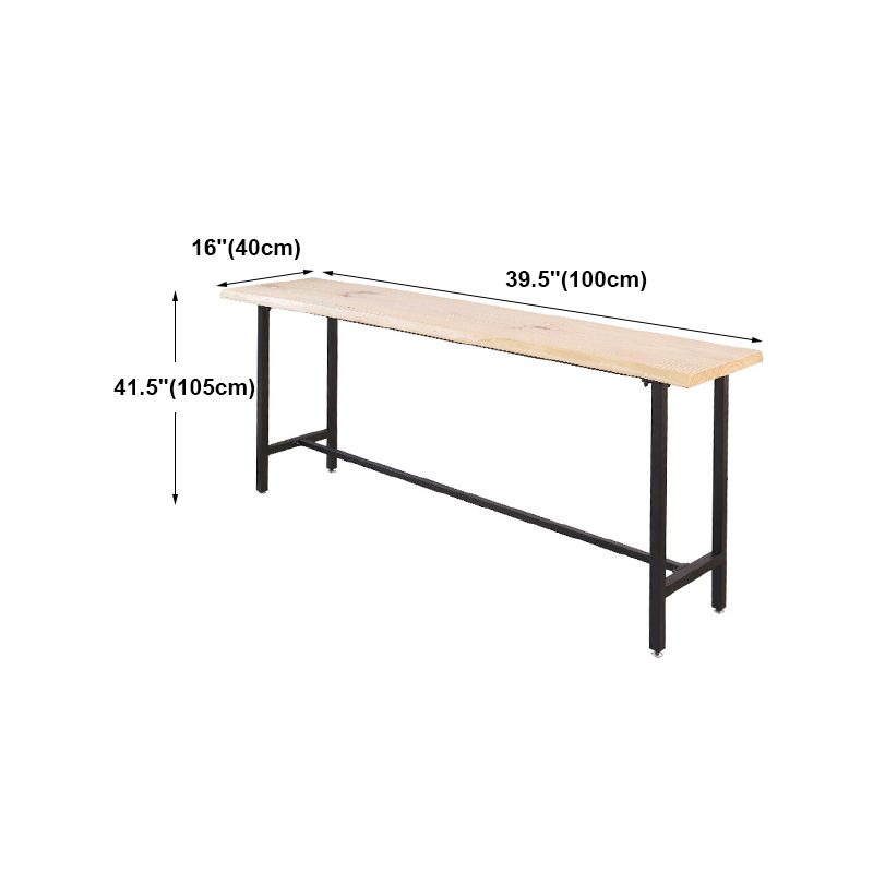 Modern Style Light Brown Bar Table Solid Wood and Iron Coffee Shop Bar Table Clearhalo 'Bar Furniture' 'Bar Tables' 'bar_tables' 'furn' 'furn_bar_tables' 'Furniture' 'furniture_bar_tables' 'Kitchen & Dining Furniture' 1200x1200_08719828-cc33-47a3-bcba-9e4cd142ec9d