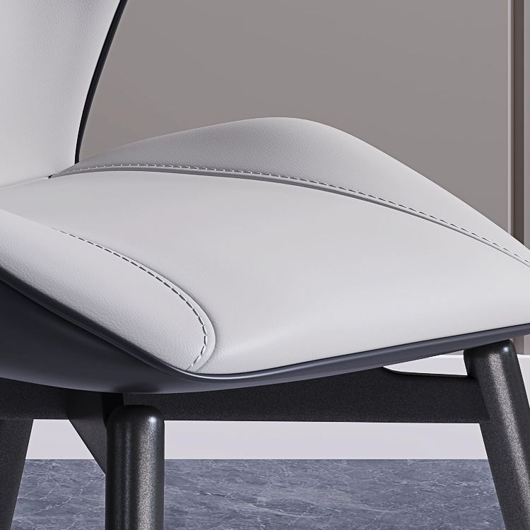 Wingback Armless Dining Chairs Modern Faux Leather Dining Side Chair