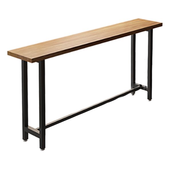 Wood Natural Bistro Accent Dining Table Modern Rectangle Footrest Pub Table Clearhalo 'Bar Furniture' 'Bar Tables' 'bar_tables' 'furn' 'furn_bar_tables' 'Furniture' 'furniture_bar_tables' 'Kitchen & Dining Furniture' 1200x1200_0871e0ac-040f-4916-bb4a-e8f2430aa83d