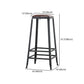 Industrial Armless Counter Stool Iron Cafe Bar Stool with Leather Cushion and Pedal Clearhalo 'Bar Furniture' 'Bar Stools' 'bar_stools' 'furn' 'furn_bar_stools' 'Furniture' 'furniture_bar_stools' 'Kitchen & Dining Furniture' 1200x1200_08743928-d23c-49ec-ac17-ed44248f2b14