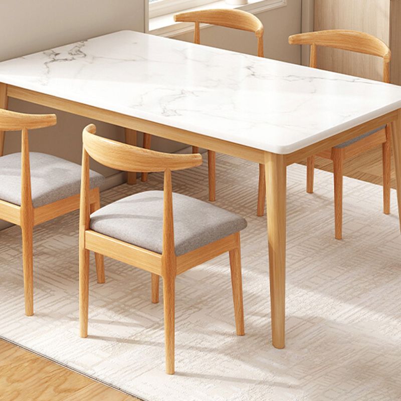 Contemporary 1/4/5 Pieces Dining Table Rectangle Wood Furniture for Restaurant