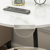 Contemporary Round End Table Cross Leg Side Table for Living Room
