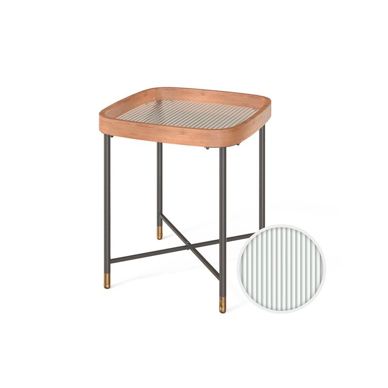 Modern Square Corner Table Cross Legs Side End Table for Living Room