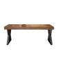 Metal Industrial Rectangle Dining Table Pine Wood Top Table for Dining Room