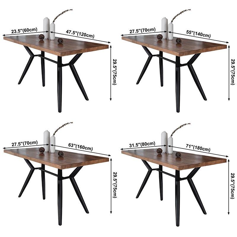 Rectangle Industrial Dining Table Wood Color Fixed Table with Solid Wood Clearhalo ' dining_table' 'Dining Tables & Seating' 'Dining Tables' 'furn' 'furn_dining_table' 'Furniture' 'furniture_dining_table' 'Kitchen & Dining Furniture' 'kitchen&dining_furn' 'kitchen' 'kitchen_dining_table' 1200x1200_0877a362-5074-4b9f-a193-d13820fa3294