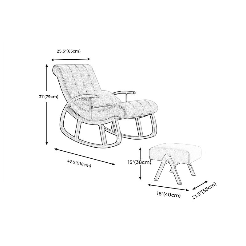 25.59 "brede accentstoel katoen blend lounge stoel met slee en kussen terug