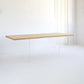 Modern Pine Wood Table for Restaurant Rectangle Dining Table with Acrylic Double Pedestal
