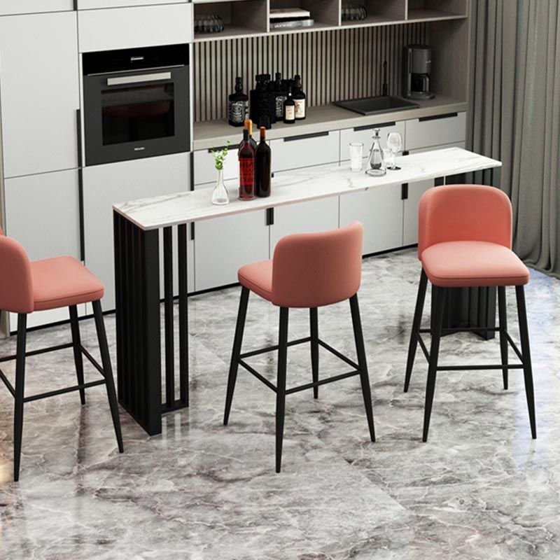 Industrial Style Stone Top Bar Table Steel Pedestal Bistro Table Clearhalo 'Bar Furniture' 'Bar Tables' 'bar_tables' 'furn' 'furn_bar_tables' 'Furniture' 'Kitchen & Dining Furniture' 1200x1200_087a8415-4c99-4ae8-9aeb-ee832309e5ca