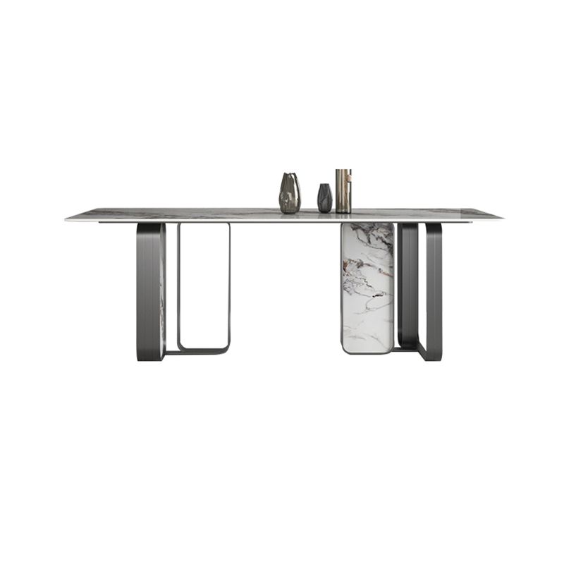 Modernes, rechteckiges Tischset aus gesintertem Stein, 1/3/4/5-teiliges Esszimmerset