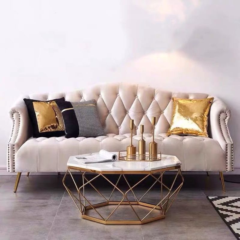 リビングルーム37.4 "の房状の背中の丸い腕ソファ