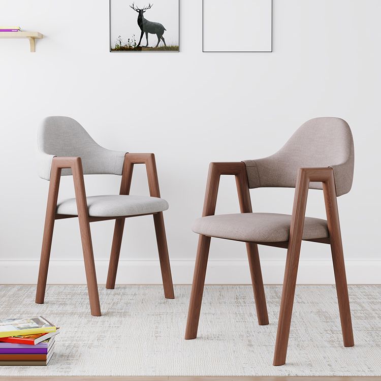 Contemporary Brown Kitchen Dining Arm Chair Wood Opening Back Dining Arm Chair Clearhalo ' kitchen&dining_furn' 'Dining Chairs' 'Dining Tables & Seating' 'dining_chair' 'furn' 'furn_dining_chair' 'Furniture' 'furniture_dining_chair' 'Kitchen & Dining Furniture' 'kitchen' 1200x1200_087ebe7a-07e6-4613-a261-950c035923e3