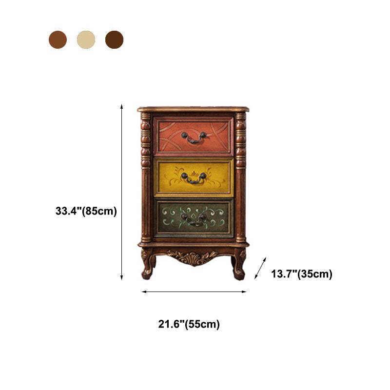 Cassa di lingerie in legno massiccio tradizionale cassa di stoccaggio verticale con 3/4 cassetti