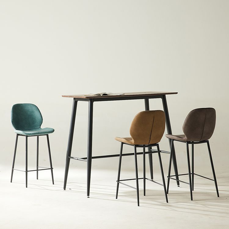 Modern Style Backrest Metal Counter Stool with Leather Cushion Clearhalo 'Bar Furniture' 'Bar Stools' 'bar_stools' 'furn' 'furn_bar_stools' 'Furniture' 'Kitchen & Dining Furniture' 1200x1200_08805c17-e412-4ff0-acba-fa01480a60da
