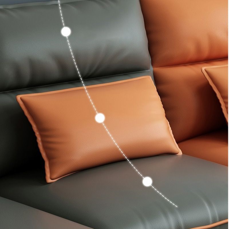 Modern Storage Faux Leather Sectioanl with Pillow Back for Living Room Clearhalo 'furn' 'furn_sectionals' 'Furniture' 'Living Room Furniture' 'Sectionals' 1200x1200_0880738c-19d3-4d9c-b29c-1f6a45ca2a67