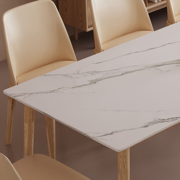 Rectangle Dining Table Set 1/2/6/7/9 Pieces Modern Sintered Stone Table Armless Chairs Clearhalo 'Dining Room Sets' 'Dining Tables & Seating' 'dining_room_set' 'furn' 'furn_dining_room_set' 'Furniture' 'Kitchen & Dining Furniture' 1200x1200_0880da2f-c771-429c-babf-366505c70996
