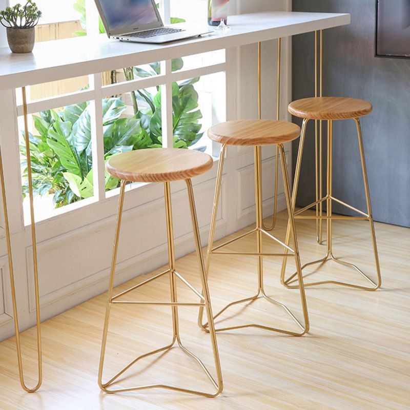 Contemporary Bar and Counter Stool Backless Stool with Metal Base Clearhalo 'Bar Furniture' 'Bar Stools' 'bar_stools' 'furn' 'furn_bar_stools' 'Furniture' 'furniture_bar_stools' 'Kitchen & Dining Furniture' 1200x1200_08811900-07bf-411e-a4ae-0ad5e4987017