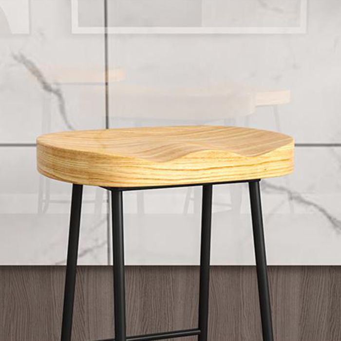 Modern Backrest Counter Stool Iron Milk Tea Shop Bar Stool with Wooden Seat and Pedal Clearhalo 'Bar Furniture' 'Bar Stools' 'bar_stools' 'furn' 'furn_bar_stools' 'Furniture' 'furniture_bar_stools' 'Kitchen & Dining Furniture' 1200x1200_0881db2c-7979-419d-8524-690c2394cf79