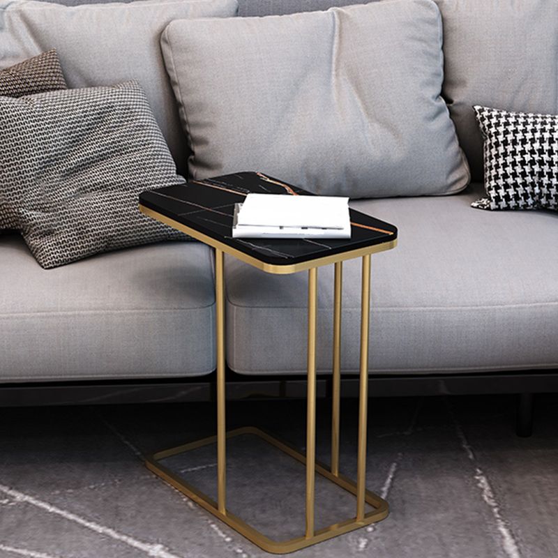 Mid-Century Modern Stone End Table 23.62" H Rectangular Frame Side Table Clearhalo 'Coffee & Accent Tables' 'End & Side Tables' 'end_side_table' 'end_side_tables' 'furn' 'furn_end_side_tables' 'Furniture' 'furniture_end_side_table' 'Living Room Furniture' 1200x1200_08833ff2-6aeb-4406-aff2-80a2e50d8fa2