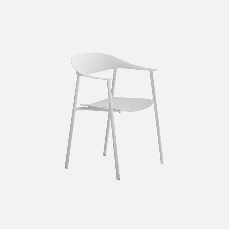 Matte Finish Scandinavian Dining Arm Chair Plastic Open Back Dining Chair Clearhalo ' kitchen&dining_furn' 'Dining Chairs' 'Dining Tables & Seating' 'dining_chair' 'furn' 'furn_dining_chair' 'Furniture' 'furniture_dining_chair' 'Kitchen & Dining Furniture' 'kitchen' 1200x1200_0883b5d5-4af6-4aa0-b399-3186e2da9013