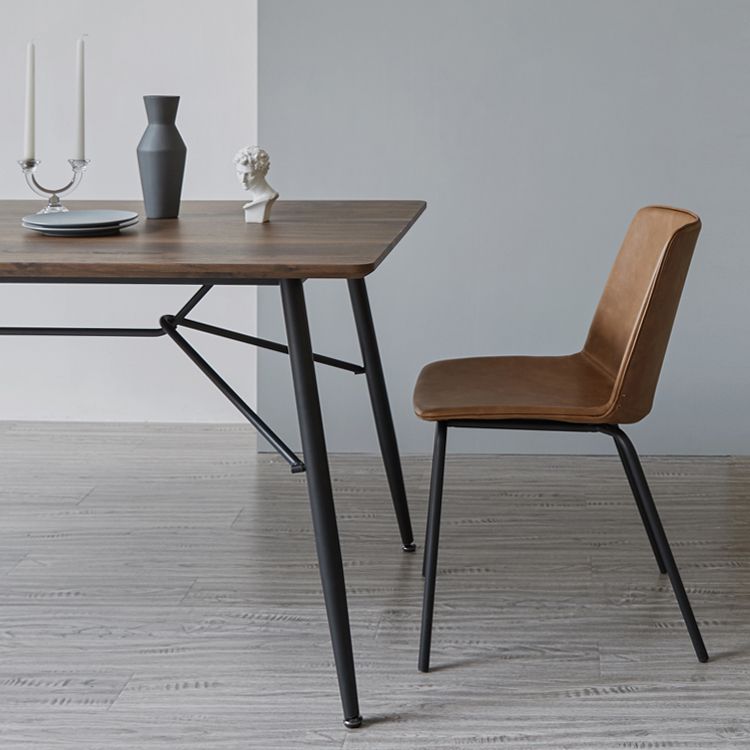 Industrial Metal Dining Room Chair Armless Upholstered Side Leather Chairs for Home Use Clearhalo ' kitchen&dining_furn' 'Dining Chairs' 'Dining Tables & Seating' 'dining_chair' 'furn' 'furn_dining_chair' 'Furniture' 'furniture_dining_chair' 'Kitchen & Dining Furniture' 'kitchen' 1200x1200_0883e404-8638-45fc-aa7d-372903257d12