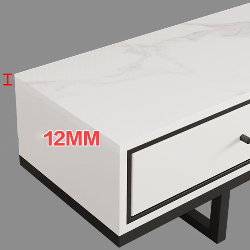 Modern Style Stone TV Stand White Colour Enclosed Storage TV Stand Console with 3 Drawers Clearhalo 'furn' 'furn_tv_stands_entertainment_centers' 'Furniture' 'Living Room Furniture' 'TV Stands & Entertainment Centers' 'TV Stands & Media Storage Furniture' 'tv_stands_entertainment_centers' 1200x1200_08844897-f8d7-4e25-a49d-3f702666f6de