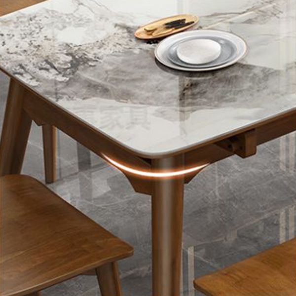 Juego de mesa de comedor de piedra sinterizada extensible 1/4/7 piezas de comedor para cocina