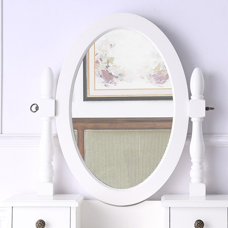 15,74 "set di vanità di betulla larga con vanità per il trucco delle feci con cassetto e specchio