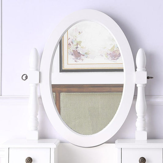 15.74 "Amplio de tocador de abedul con tocador de maquillaje con cajón y espejo