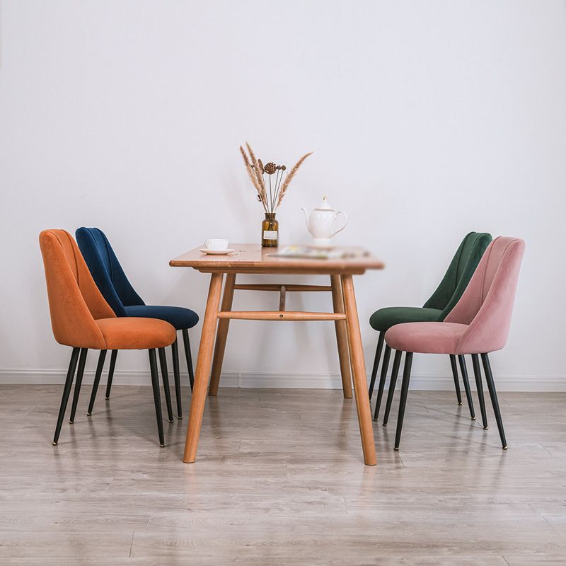 Modern Solid Back Kitchen Dining Side Chair Metal Upholstered Dining Side Chair Clearhalo ' kitchen&dining_furn' 'Dining Chairs' 'Dining Tables & Seating' 'dining_chair' 'furn' 'furn_dining_chair' 'Furniture' 'furniture_dining_chair' 'Kitchen & Dining Furniture' 'kitchen' 1200x1200_0885e6f5-7be6-4bd9-8d12-cc5a8da98b49