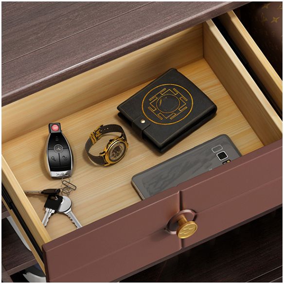 Cómoda doble contemporánea de pino con almacenamiento horizontal para dormitorio