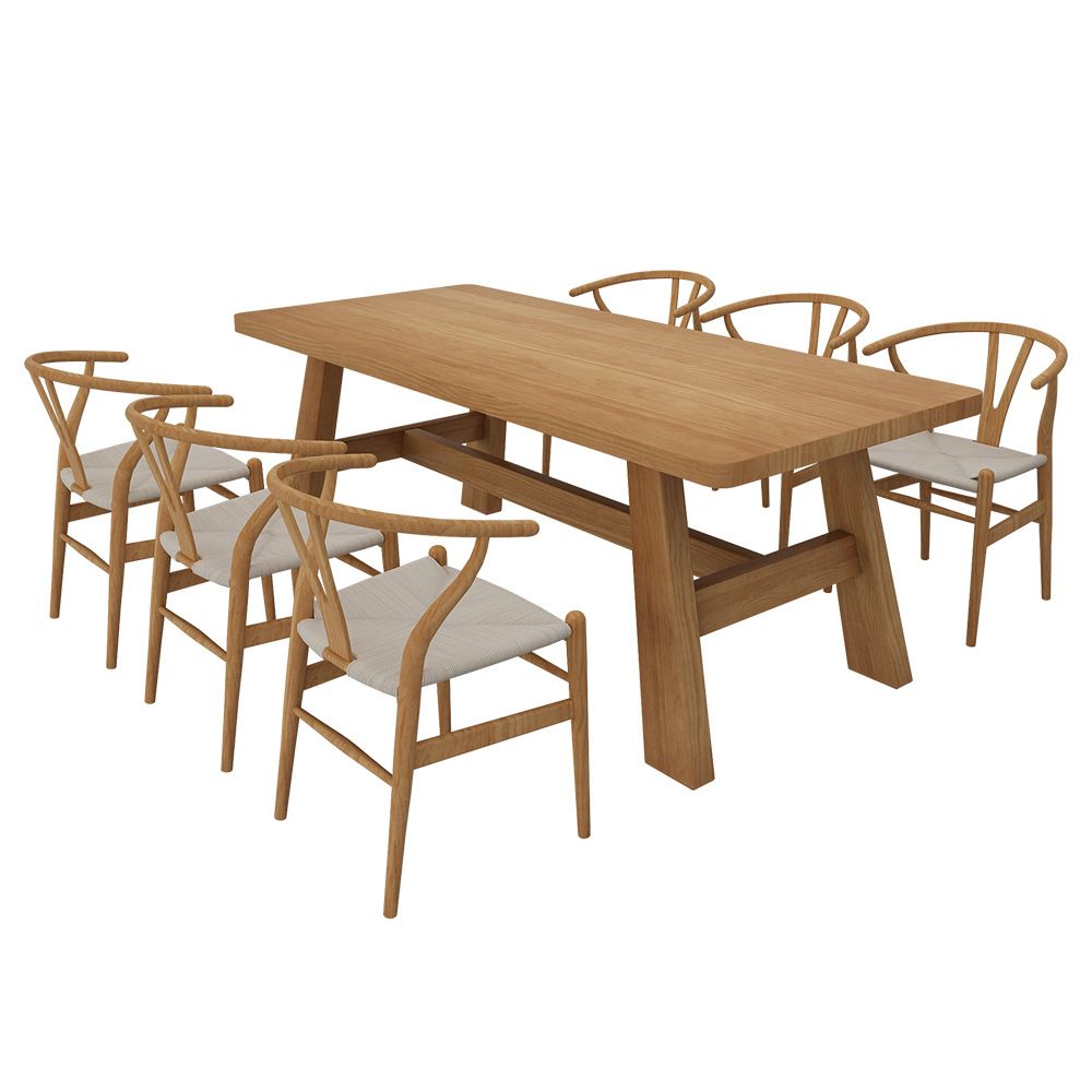 Modern 1/2/5/7 Pieces Dining Sets Solid Wood Dining Table and Chairs Clearhalo 'Dining Room Sets' 'Dining Tables & Seating' 'dining_room_set' 'furn' 'furn_dining_room_set' 'Furniture' 'furniture_dining_room_set' 'Kitchen & Dining Furniture' 1200x1200_0889128b-0140-4147-a309-3cbb05fec823