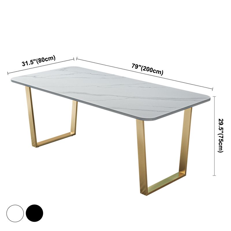 Metal Traditional Luxury Rectangle Table Sintered Stone Table with Sled Clearhalo ' dining_table' 'Dining Tables & Seating' 'Dining Tables' 'furn' 'furn_dining_table' 'Furniture' 'furniture_dining_table' 'Kitchen & Dining Furniture' 'kitchen&dining_furn' 'kitchen' 'kitchen_dining_table' 1200x1200_08899959-f603-408e-9b8e-048bb7d23add