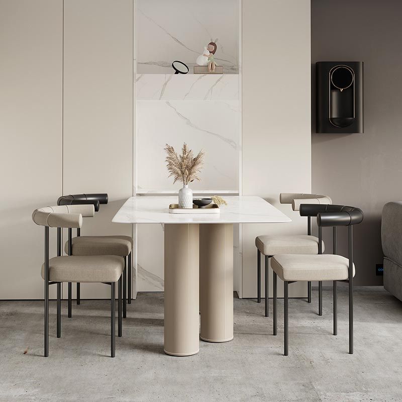 Modern Linen Dining Chair Open Back Dining Side Furniture in Matte Finish for Brasserie Clearhalo 'Dining Chairs' 'Dining Tables & Seating' 'dining_chair' 'furn' 'furn_dining_chair' 'Furniture' 'Kitchen & Dining Furniture' 1200x1200_088acc85-0808-4020-956f-6a34fc1aeba4