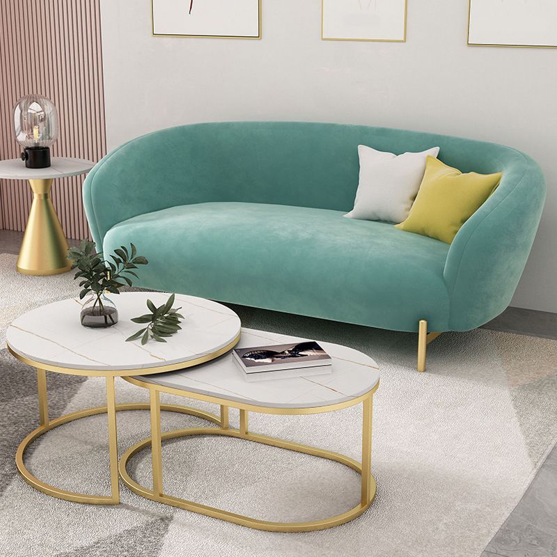 Velvet Tuxedo Arm 29.52" Wide Contemporary Sofa for Living Room