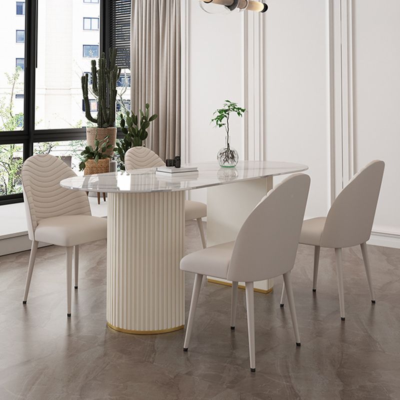 Sintered Stone Dining Table Traditional Luxury Double Pedestal Table Clearhalo 'Dining Tables & Seating' 'Dining Tables' 'dining_table' 'furn' 'furn_dining_table' 'Furniture' 'furniture_dining_table' 'Kitchen & Dining Furniture' 'kitchen' 'kitchen_dining_table' 1200x1200_088d4b96-6c35-46fa-897a-956296d89dee
